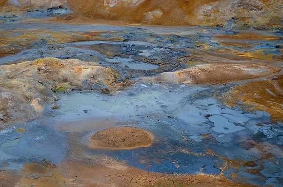 Mud Pots in geothermal area, Iceland
