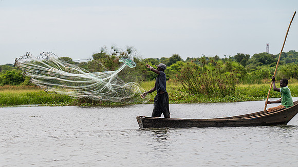 fishing on the Nile river