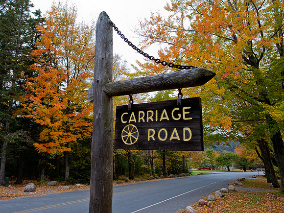 Carriage Road sign, Mount desert Island Maine