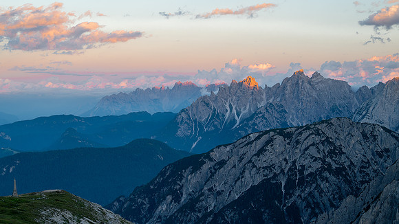 Alpenglow on the Italian Dolomites