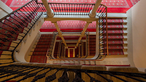 interior stairwell at the Grand Hotel Majestic