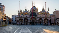 St. Mark's Basilica in early morning with sunstar