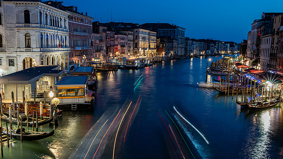 Grand canal at night, Venice, Italy