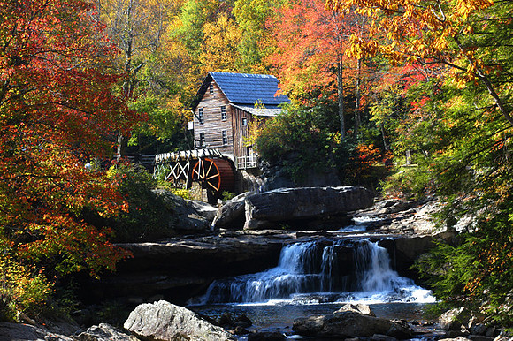 Glade Creek Grist Mill and falls