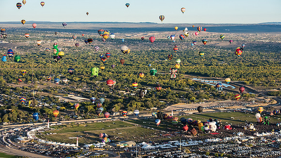 Albuquerque Balloon festival from the Air