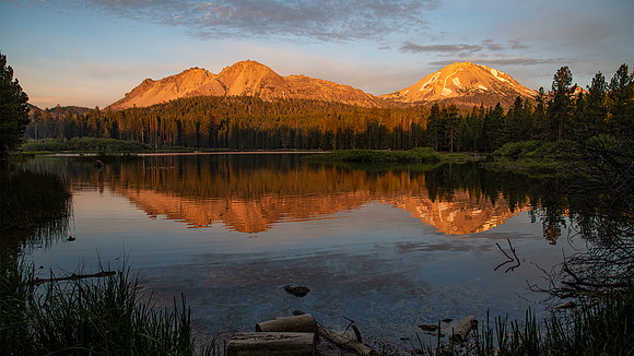 Sunset at Manzanita Lake