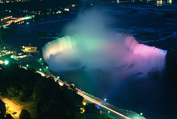 Niagara Falls Canada side at night