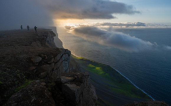 Cliffs near Isafjordur area in Iceland
