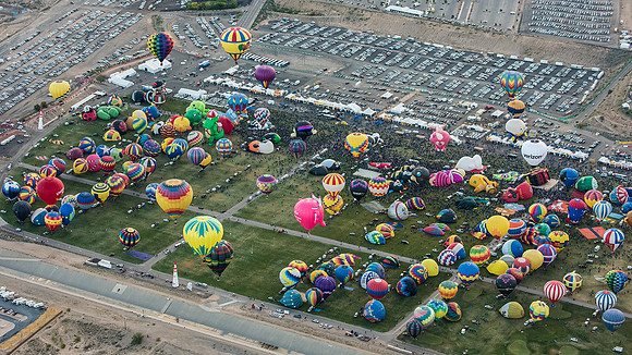 Albuquerque Balloon festival from the Air