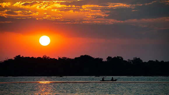 Sunset over the Zambezi River