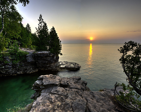 Sunrise at Cave Point