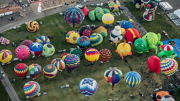 Albuquerque Balloon festival from the Air
