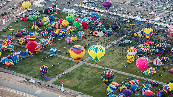 Albuquerque Balloon festival from the Air